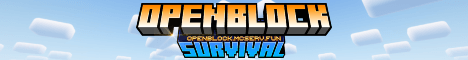 OpenBlockSurvival banner OpenBlockSurvival Minecraft server banner