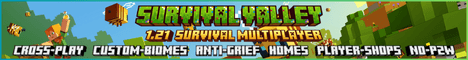 SurvivalValley SMP banner SurvivalValley SMP Minecraft server banner