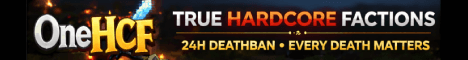 OneHCF banner OneHCF Minecraft server banner