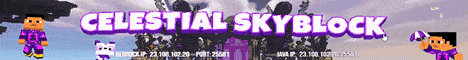 Celestial Skyblock banner Celestial Skyblock Minecraft server banner