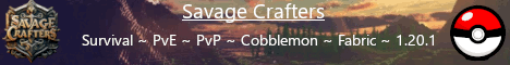 Savage Crafters banner Savage Crafters Minecraft server banner
