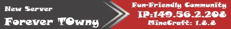 Forever Towny banner Forever Towny Minecraft server banner