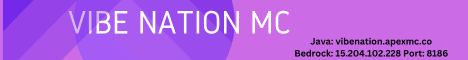 Vibe Nation MC banner Vibe Nation MC Minecraft server banner