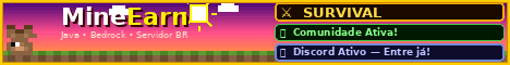 Mine Earn banner Mine Earn Minecraft server banner