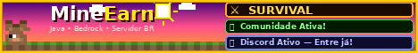 Mine Earn banner Mine Earn Minecraft server banner