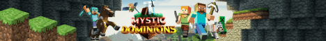 Mystic Dominions MC banner Mystic Dominions MC Minecraft server banner