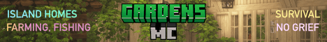 Gardens MC banner Gardens MC Minecraft server banner