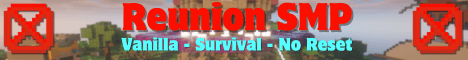 Reunion SMP banner Reunion SMP Minecraft server banner