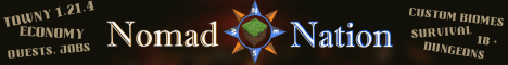Nomad Nation banner Nomad Nation Minecraft server banner