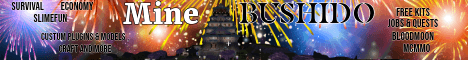MineBushido banner MineBushido Minecraft server banner