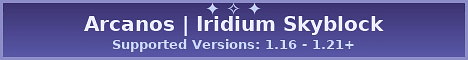 Arcanos Skyblock banner Arcanos Skyblock Minecraft server banner