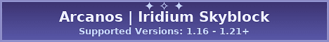 Arcanos Skyblock banner Arcanos Skyblock Minecraft server banner