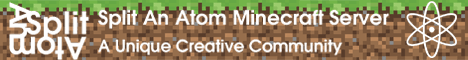 Split An Atom banner Split An Atom Minecraft server banner