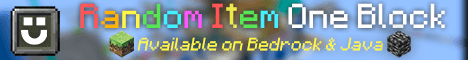 One Block Random Item Server banner One Block Random Item Server Minecraft server banner