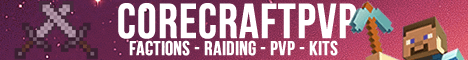 CoreCraft PVP banner CoreCraft PVP Minecraft server banner