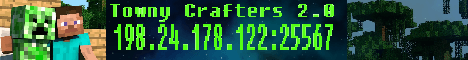 Towny Crafters 2.0 banner Towny Crafters 2.0 Minecraft server banner