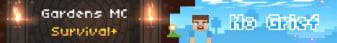 Gardens MC banner Gardens MC Minecraft server banner