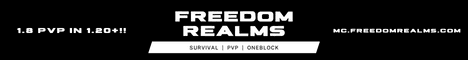 Freedom Realms MC banner Freedom Realms MC Minecraft server banner