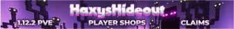 HaxysHideout banner HaxysHideout Minecraft server banner