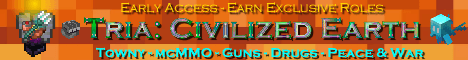 Tria - Civilized Earth banner Tria - Civilized Earth Minecraft server banner