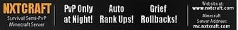 NXTCRAFT - Survival - PvP at only night! banner NXTCRAFT - Survival - PvP at only night! Minecraft server banner