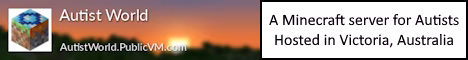 Autist World banner Autist World Minecraft server banner