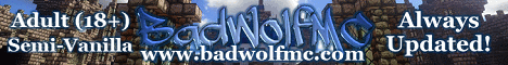 BadWolfMC banner BadWolfMC Minecraft server banner
