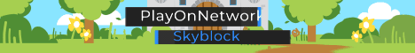 PlayOnNetworks Skyblock banner PlayOnNetworks Skyblock Minecraft server banner