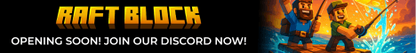 Raft Block Raft Survival banner Raft Block Raft Survival Minecraft server banner