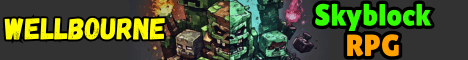 Wellbourne Skyblock RPG banner Wellbourne Skyblock RPG Minecraft server banner