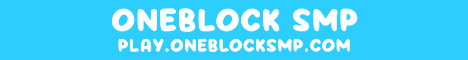 OneblockSMP banner OneblockSMP Minecraft server banner