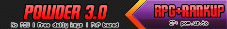 Powder 3.0 banner Powder 3.0 Minecraft server banner