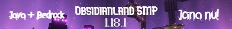 Obsidianland banner Obsidianland Minecraft server banner