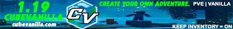 CubeVanilla banner CubeVanilla Minecraft server banner