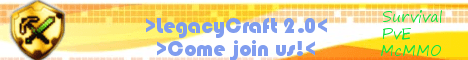 LegacyCraft 2.0 banner LegacyCraft 2.0 Minecraft server banner