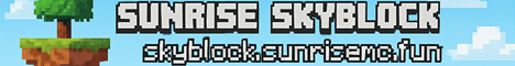 Sunrise Skyblock banner Sunrise Skyblock Minecraft server banner