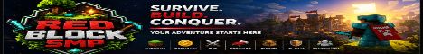 Red Block SMP banner Red Block SMP Minecraft server banner