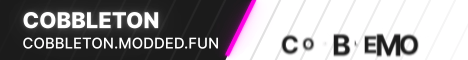 Cobbleton banner Cobbleton Minecraft server banner
