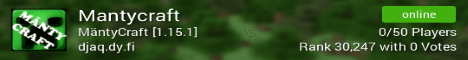Mantycraft banner Mantycraft Minecraft server banner