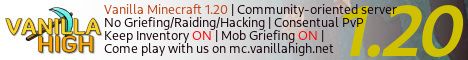 Vanilla High banner Vanilla High Minecraft server banner