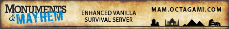 Monuments & Mayhem banner Monuments & Mayhem Minecraft server banner