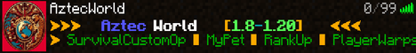 AztecWorld banner AztecWorld Minecraft server banner