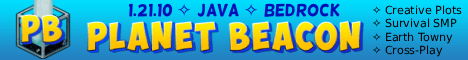 Planet Beacon banner Planet Beacon Minecraft server banner