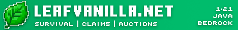 LeafVanilla banner LeafVanilla Minecraft server banner