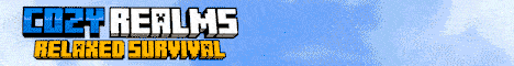 Cozy Realms banner Cozy Realms Minecraft server banner