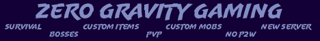 Zero Gravity Gaming banner Zero Gravity Gaming Minecraft server banner