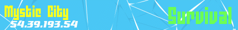 Mystic City banner Mystic City Minecraft server banner