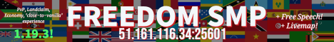 Freedom SMP banner Freedom SMP Minecraft server banner