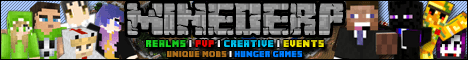 Minederp banner Minederp Minecraft server banner