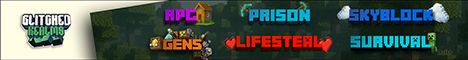 Glitched Realms banner Glitched Realms Minecraft server banner